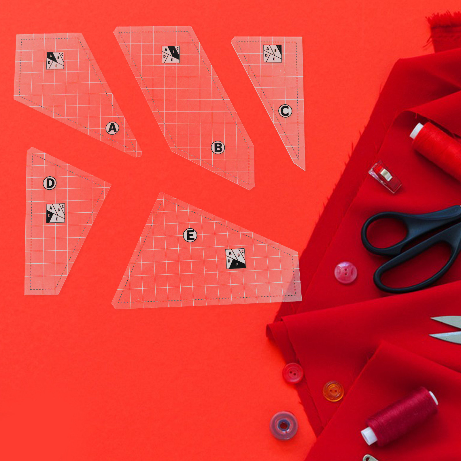 5Pcs Quilting Template Set Acr - Sewing Gauge Ruler recension och pris