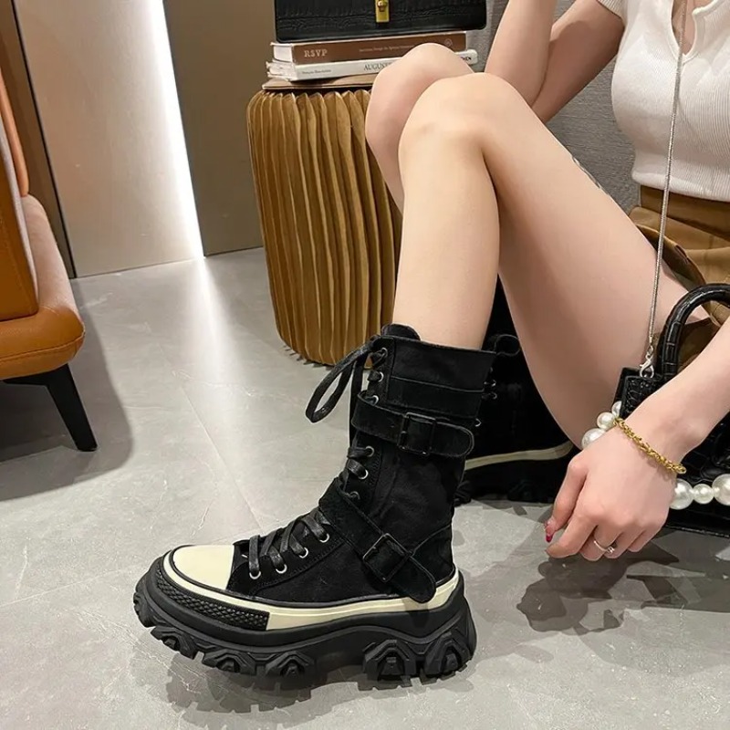Thick Platform Women Boots Vin - Sewing Latex recension och pris